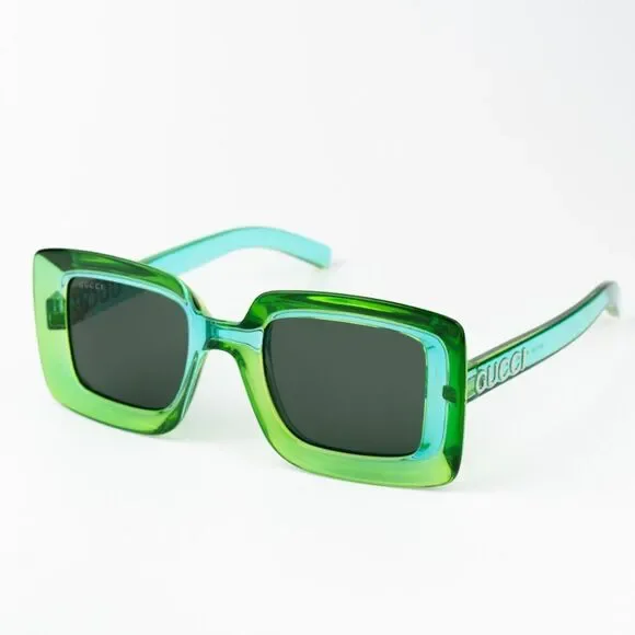NEW Gucci GG1718S 003 Green Women Square Sunglasses GG 1718S - Picture 1 of 13